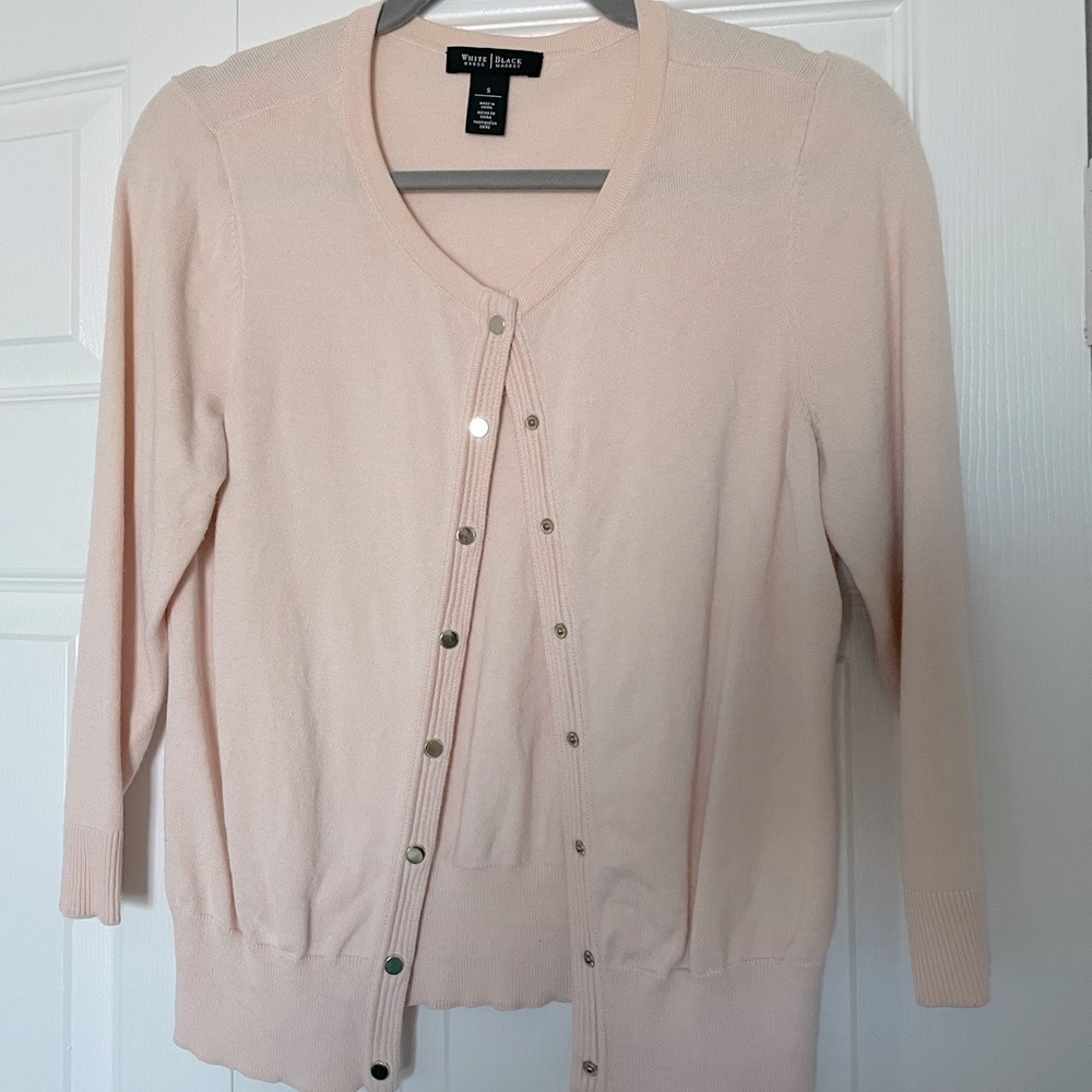 3/4 sleeve blush pink cardigan